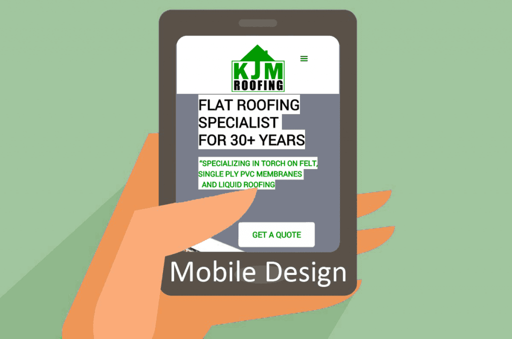 Mobile design for KJM Roofing