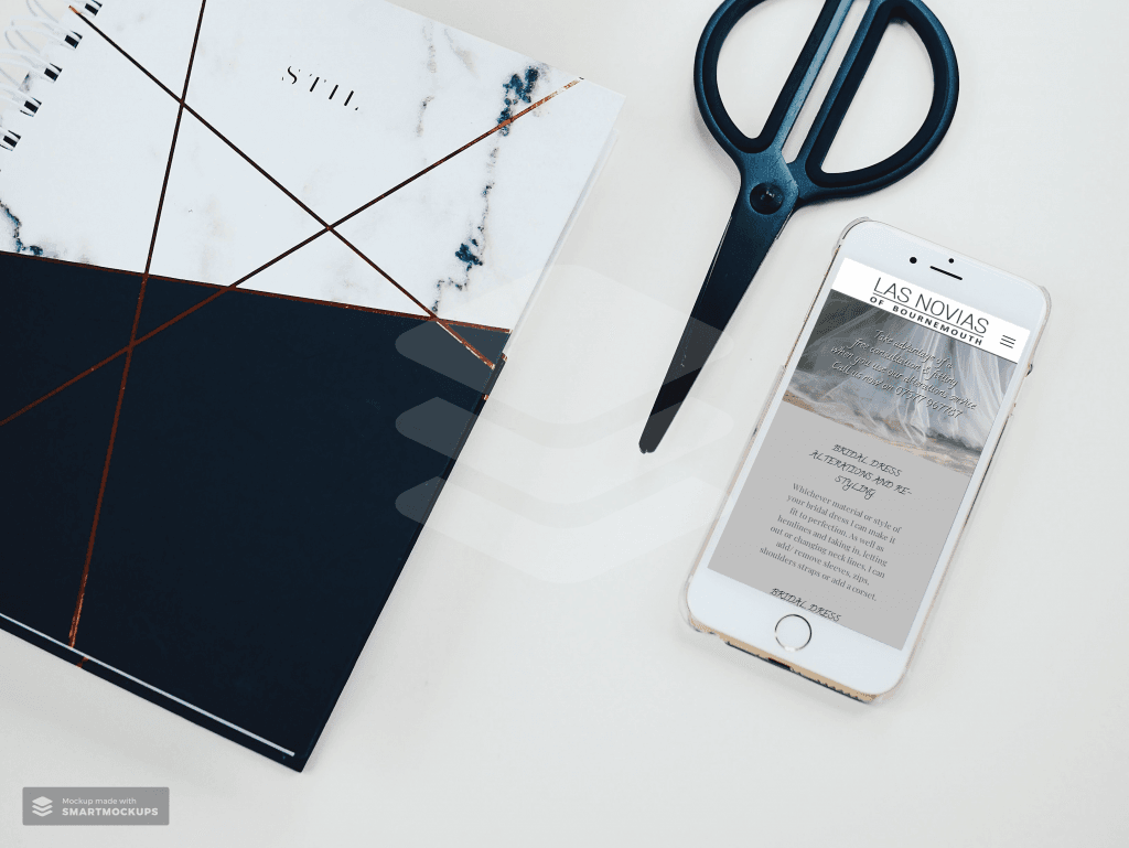 Zanet wedding website designs on a iphone