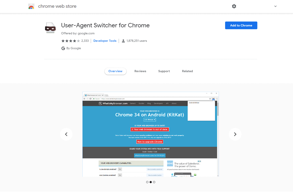 Test your mobile website using this Chrome extension