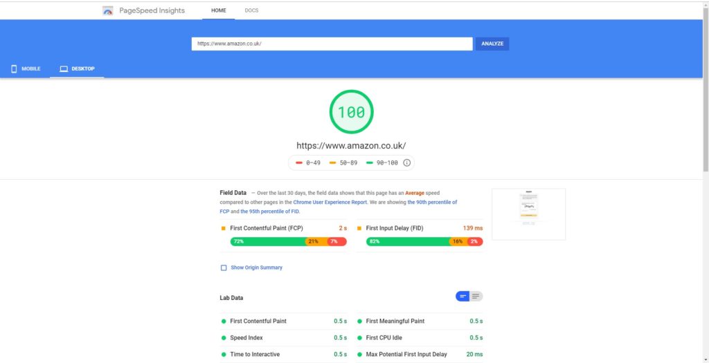 Simple fast loading websites