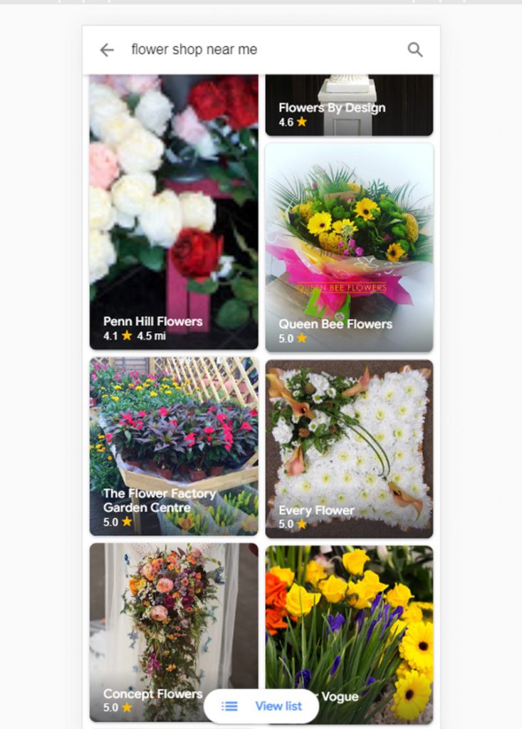 Google My Business  images serps