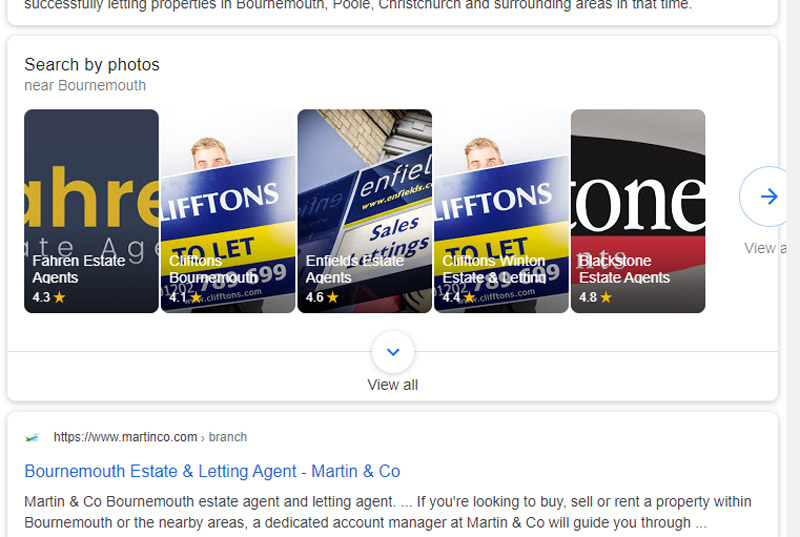 Google My Business images for estate agents.