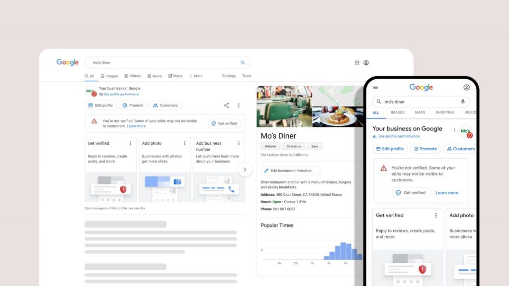 New Google Business Profile Layout