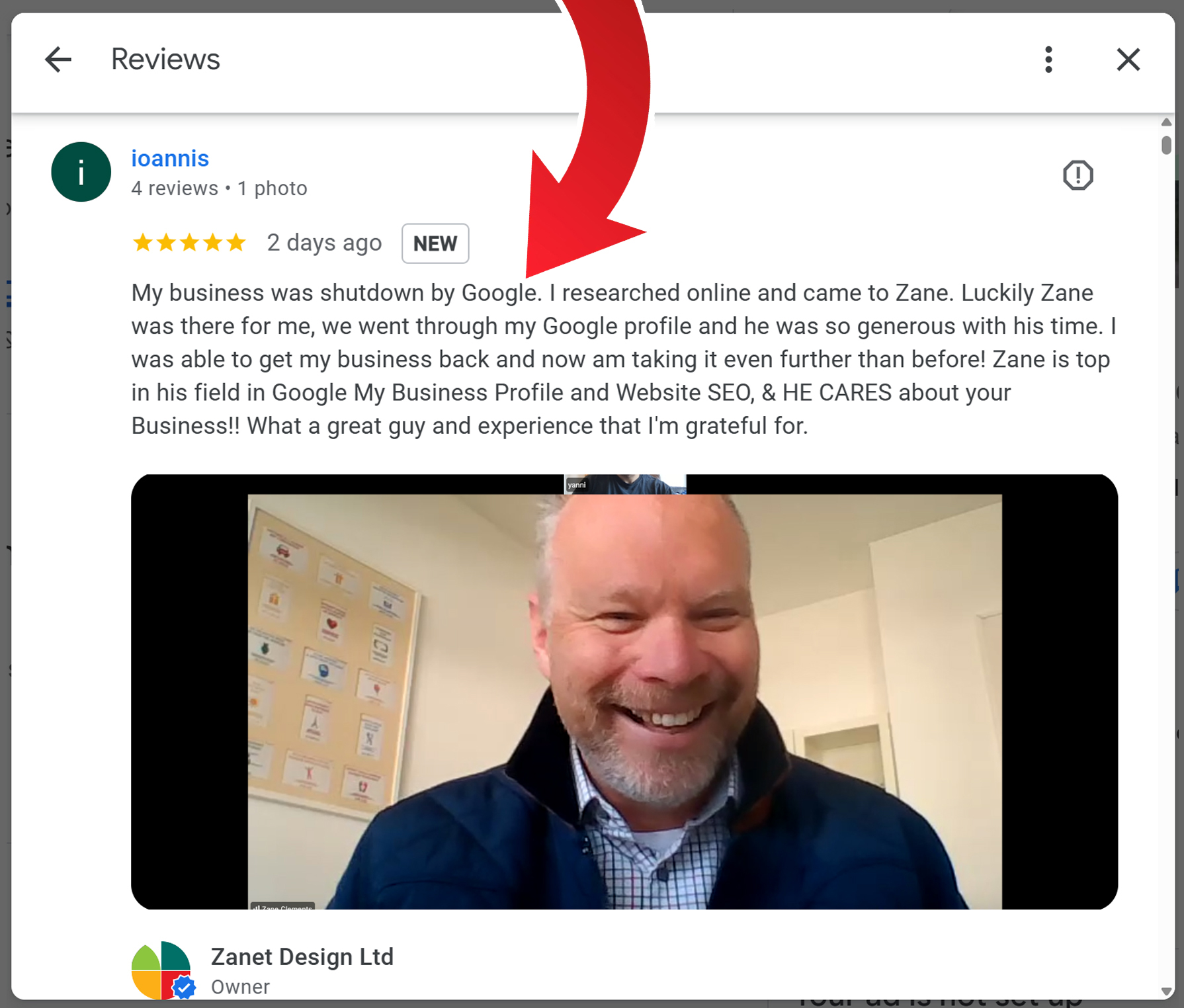 After being shutdown by Google..... I’ve got my business back and even further than before....Zane is top in his field