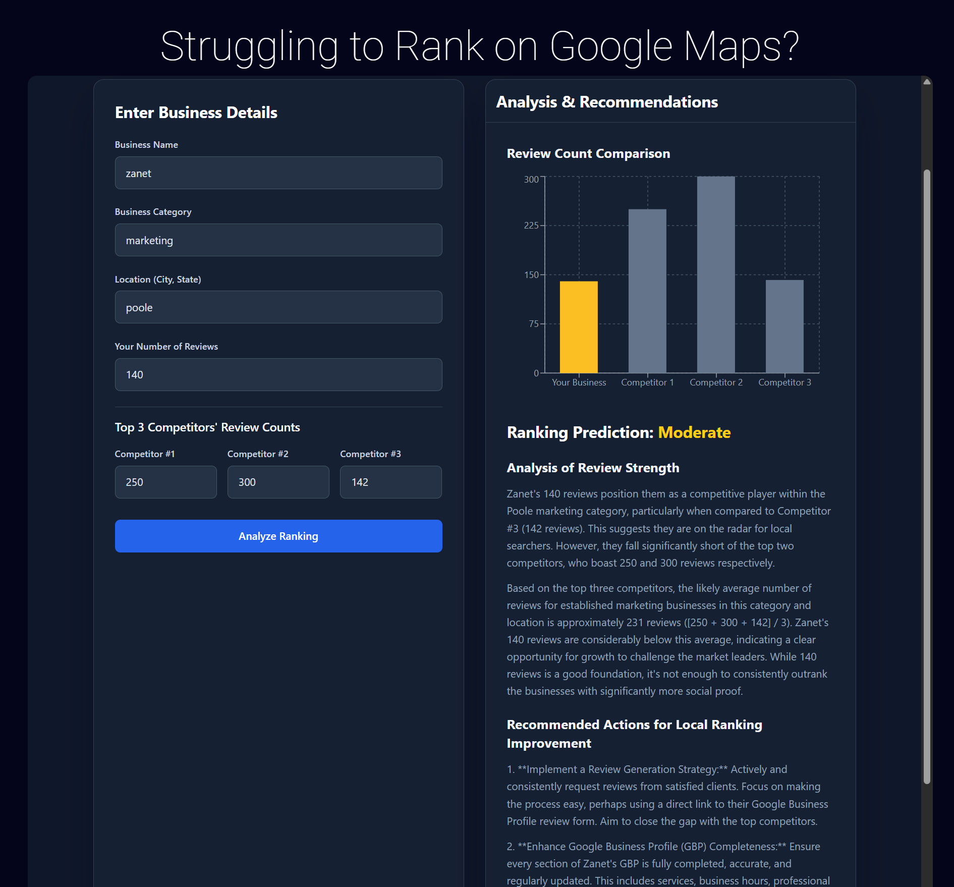 Google Maps Visibility Checker